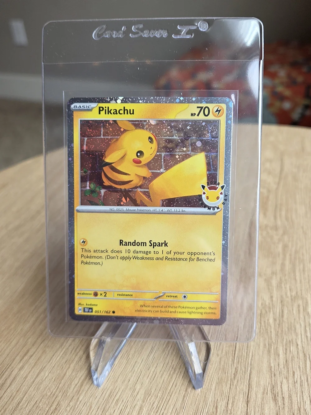 Pikachu Cosmos Holo Yellow Trading Card Pokemon Day Stamp Temporal Forces Set